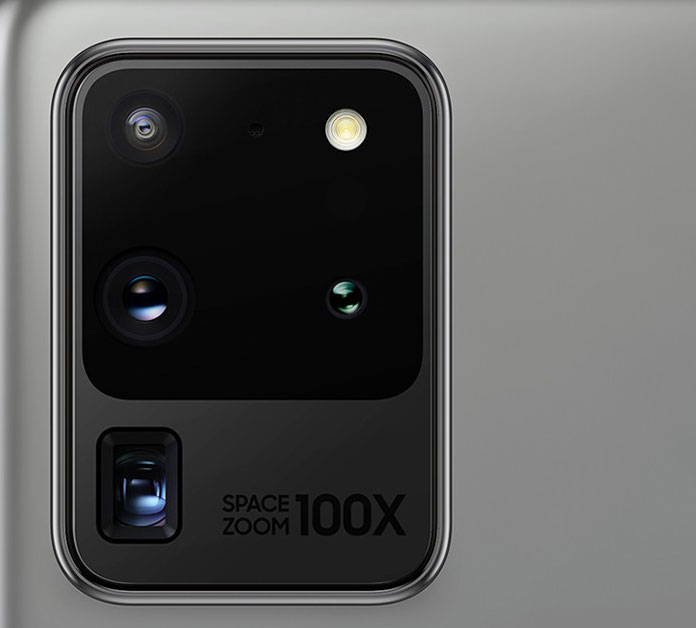 Caméras situées à l'arrière du Samsung Galaxy S20 Ultra