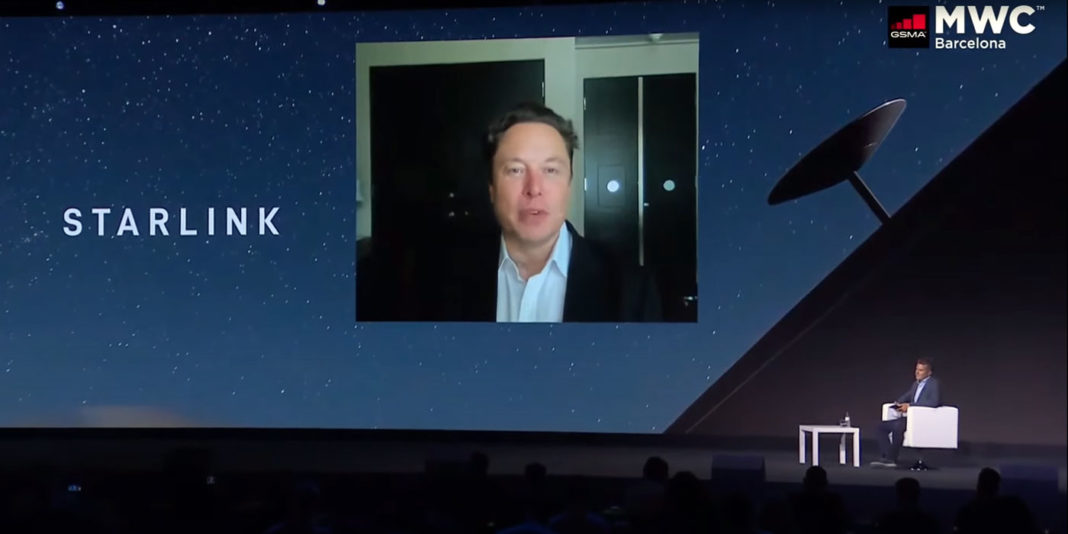 Elon Musk à l'occasion de la conférence MWC Barcelona 2021